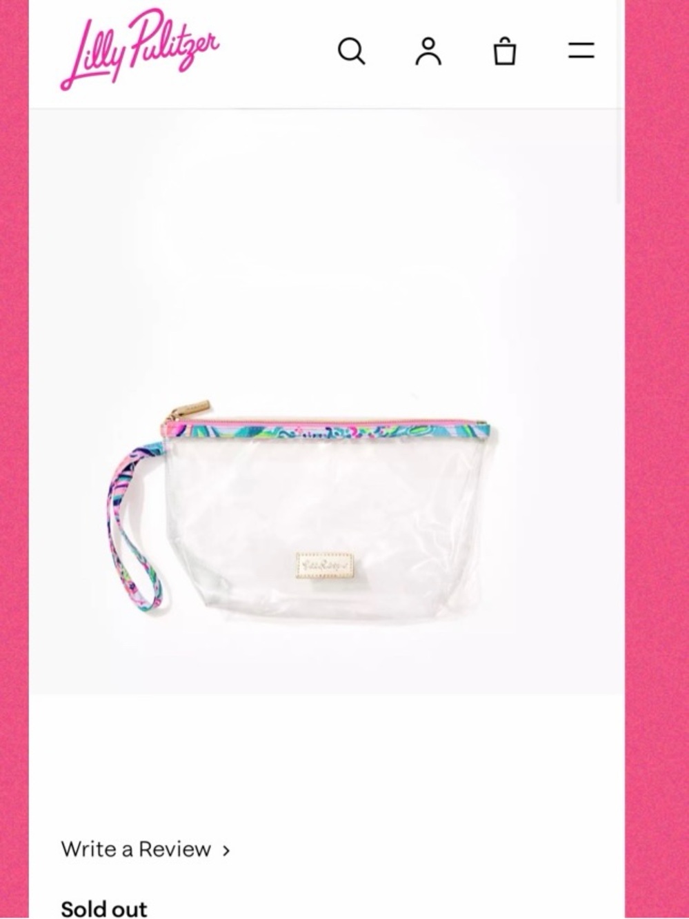 Lilly Pulitzer Personal Care Clear Vinyl Pouch Wristlet-SOLD OUT-Preppy-Travel